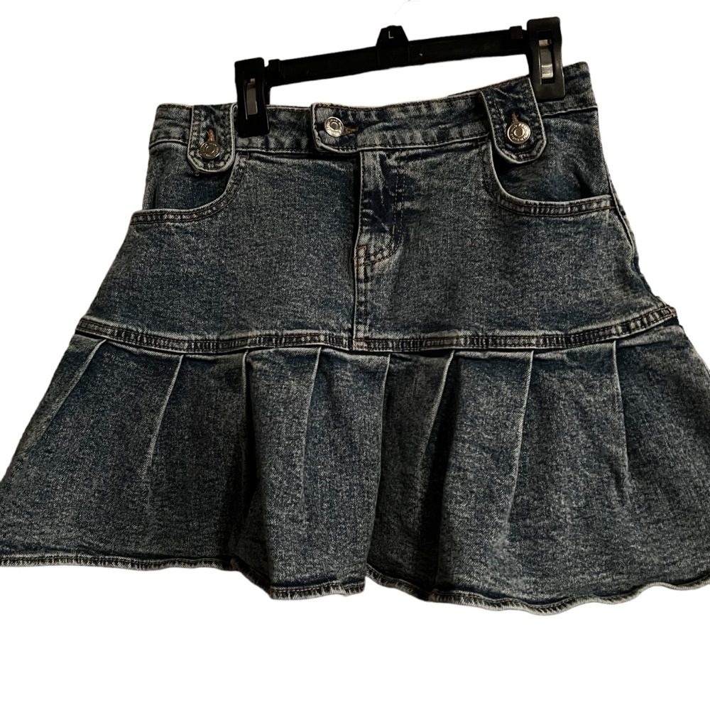 COPY - Wild Fable Blue Stone Wash Denim Pleated Skirt Size 2